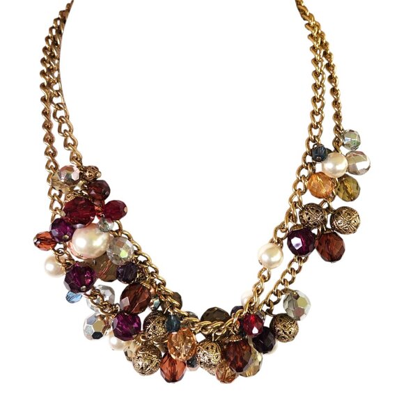 Vintage Avon Jewel Tone Baubles & Beads 2-Strand 15" Necklace w/Extender - Picture 3 of 6